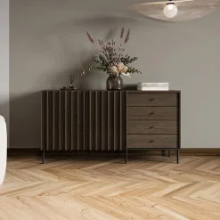 Madia 165x87h cm 2 ante 4 cassetti wengè Blackwood