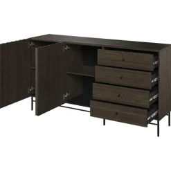Madia 165x87h cm 2 ante 4 cassetti wengè Blackwood