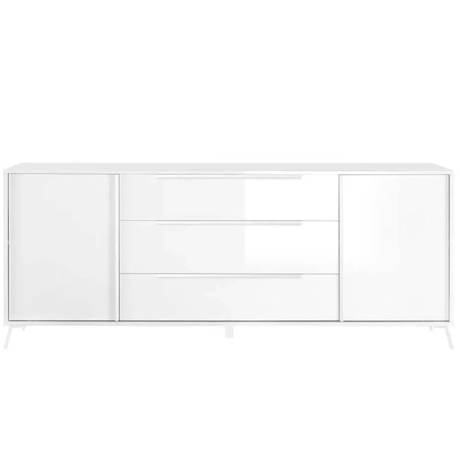 Madia 205x84h cm 2 ante 3 cassetti moderna bianco lucido Tosca