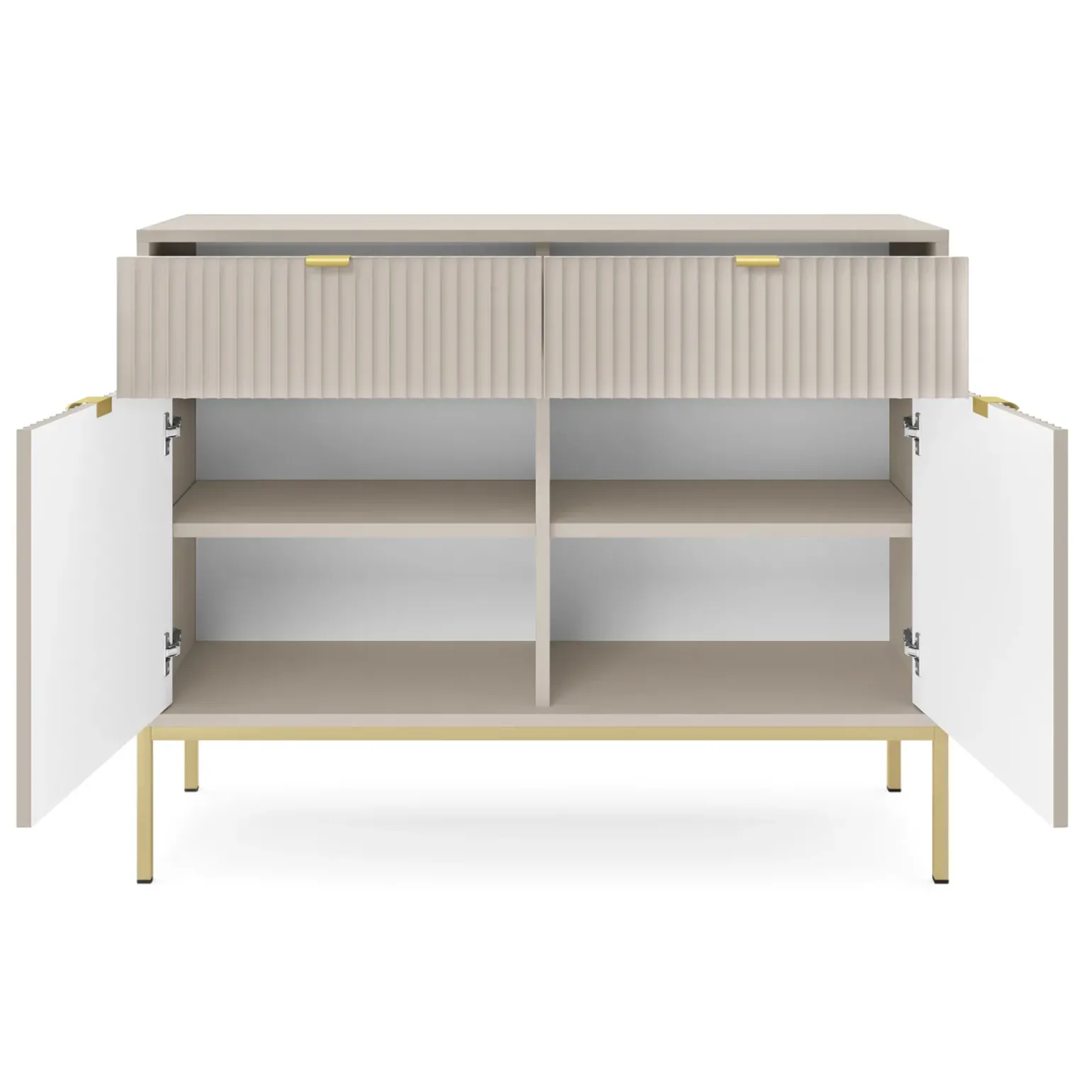 Madia 104x83h cm 2 ante 2 cassetti moderna design beige Alisa