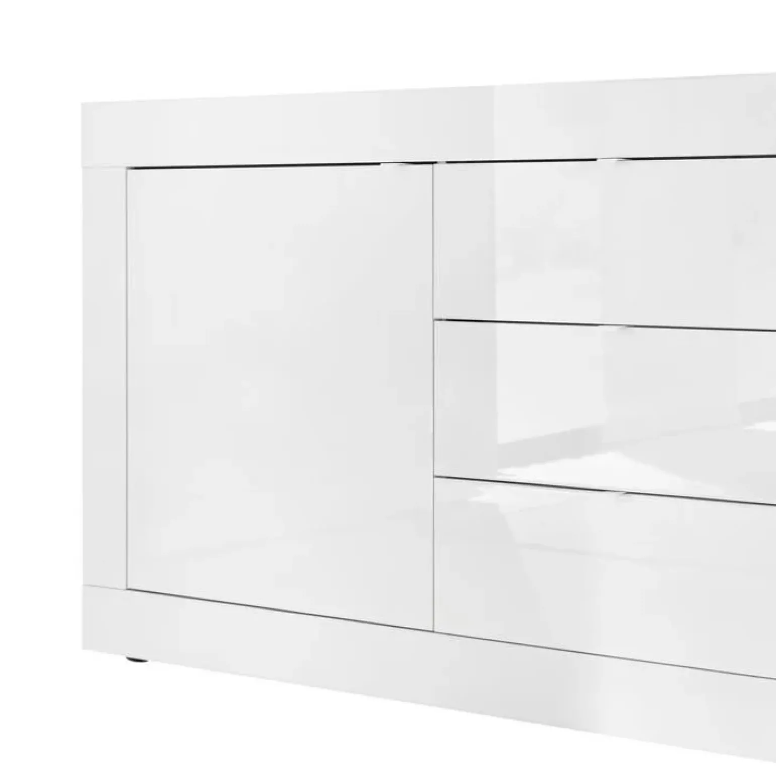 Madia 210x86h cm 2 ante 3 cassetti moderna bianco lucido Eternity