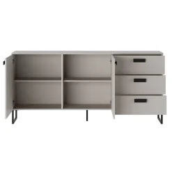 Madia 184x87h cm 2 ante 3 cassetti moderna beige cashmere nero Casmira