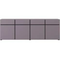 Madia 225x78h cm 4 ante 4 cassetti moderna lilla nero Lolla