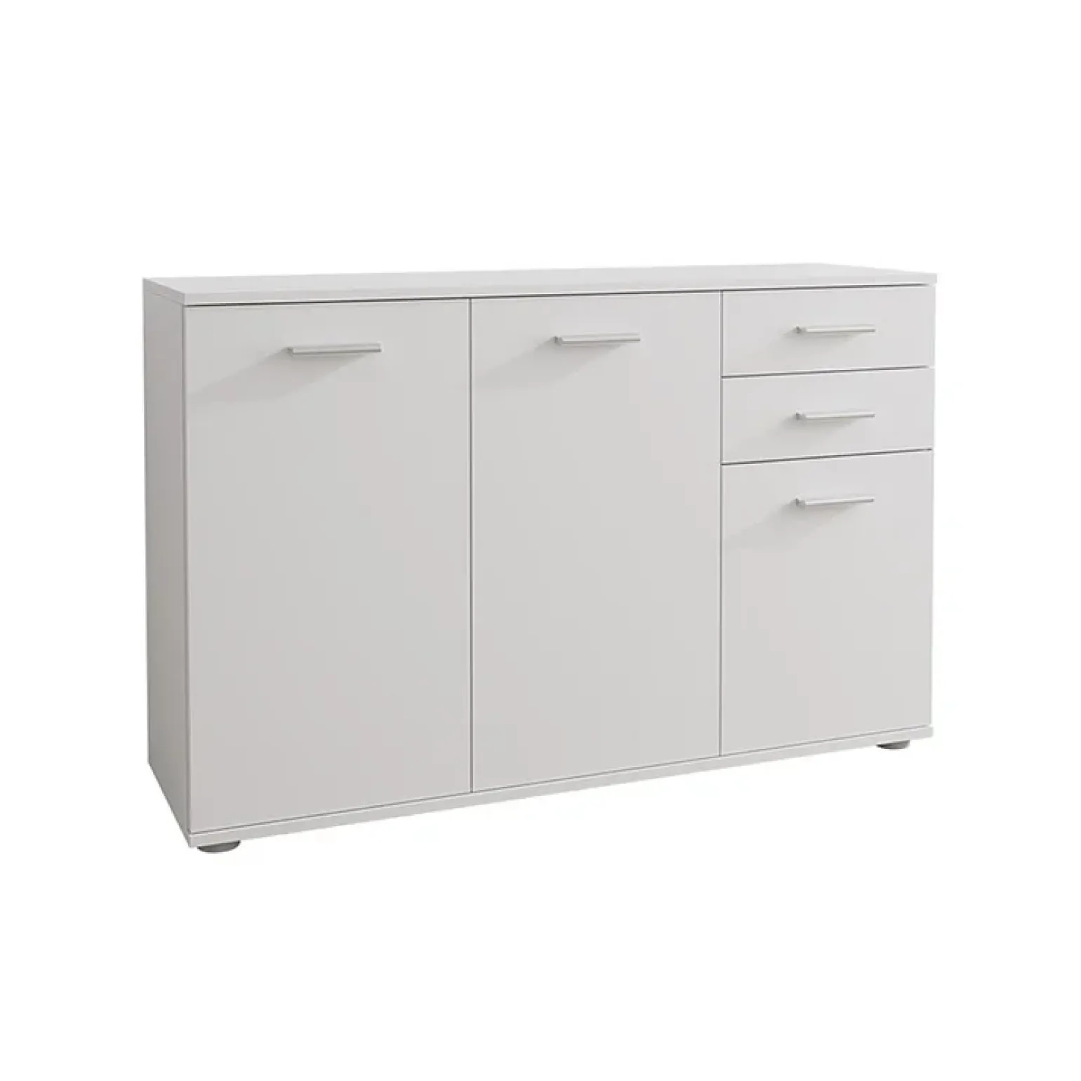 Madia 106x76h cm 3 ante 2 cassetti moderna bianco Ely