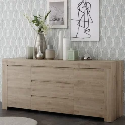 Madia 184x81h cm 2 ante 3 cassetti moderna rovere Halston