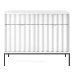 Madia 104x83h cm 2 ante 2 cassetti moderna bianco Alisa