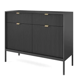 Madia 104x83h cm 2 ante 2 cassetti moderna nero Alisa