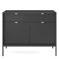 Madia 104x83h cm 2 ante 2 cassetti moderna nero Alisa