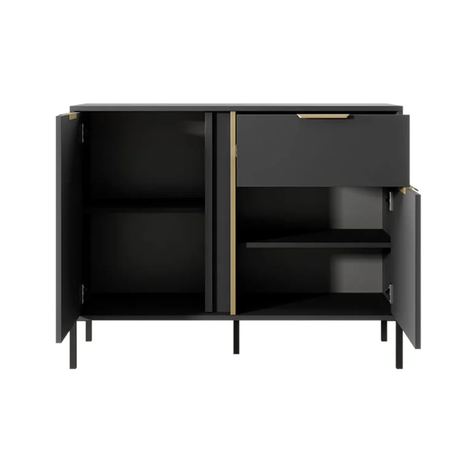 Madia 103x82h cm 2 ante 1 cassetto moderna antracite Nebula