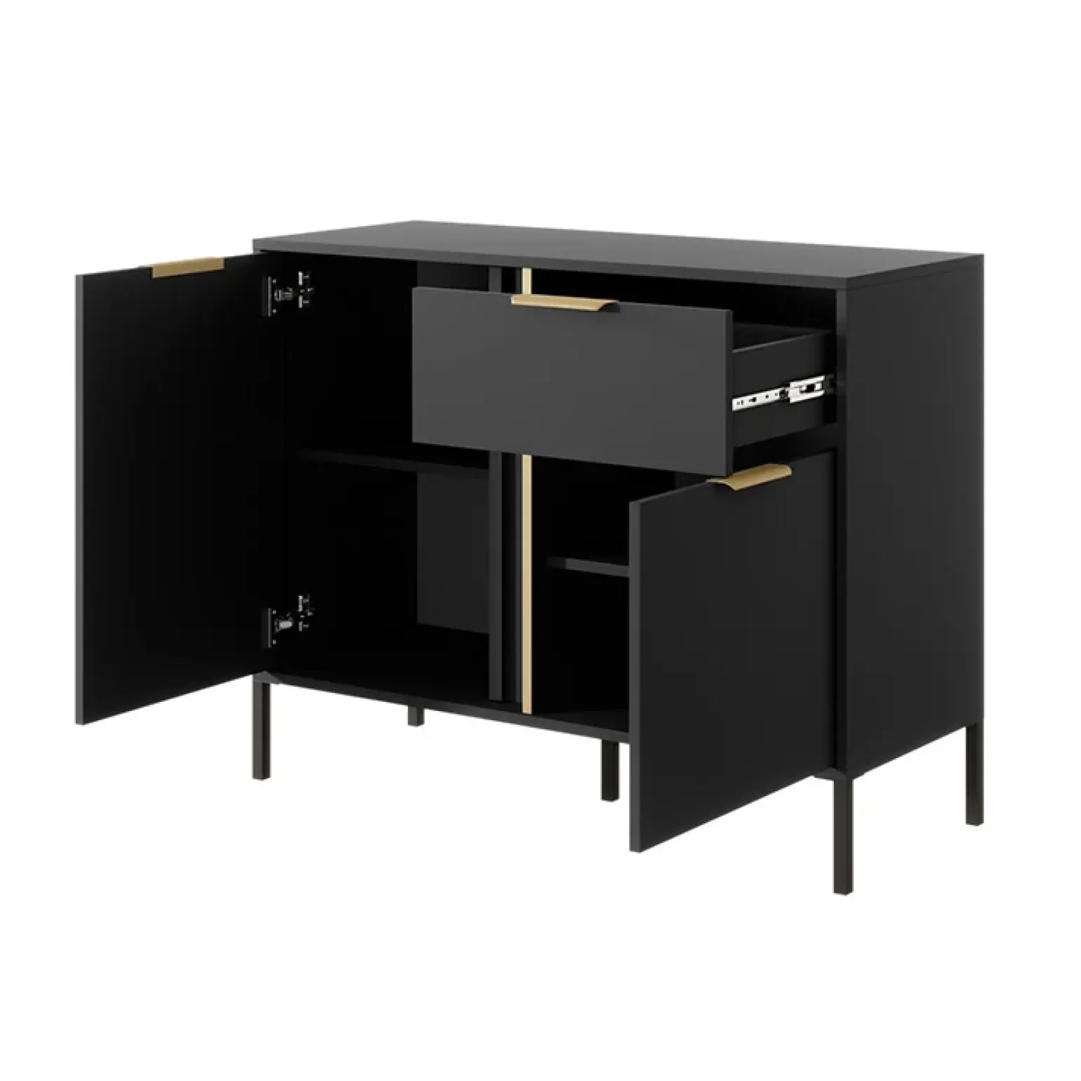 Madia 103x82h cm 2 ante 1 cassetto moderna antracite Nebula