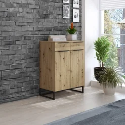Madia 78x99h cm 2 ante 2 cassetti moderna rovere Rustic