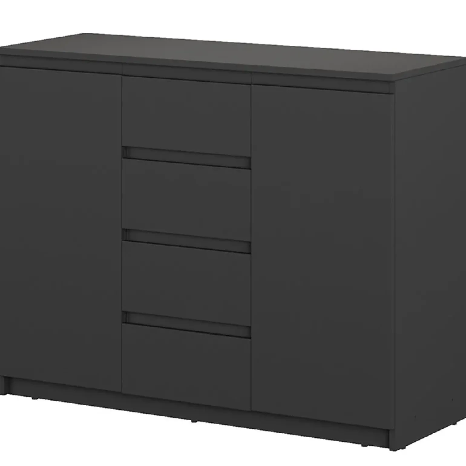 Madia 109x85h cm 2 ante 4 cassetti moderna nero Ombra
