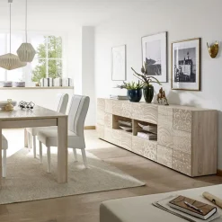 Madia 241x84h cm 2 ante 4 cassetti moderna rovere samoa Paradise