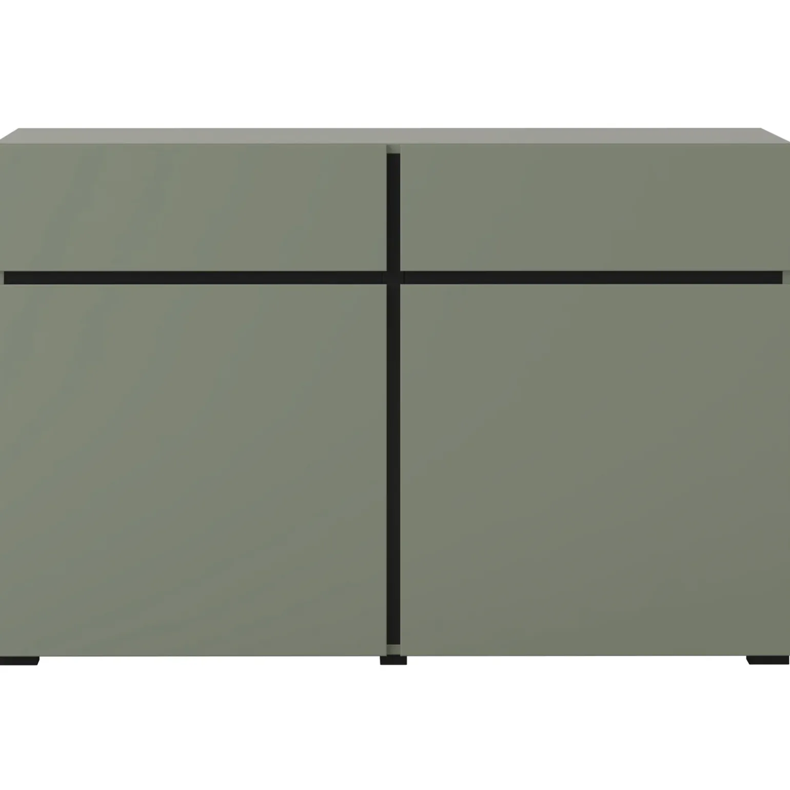 Madia 120x78h cm 2 ante 2 cassetti moderna verde nero Lolla