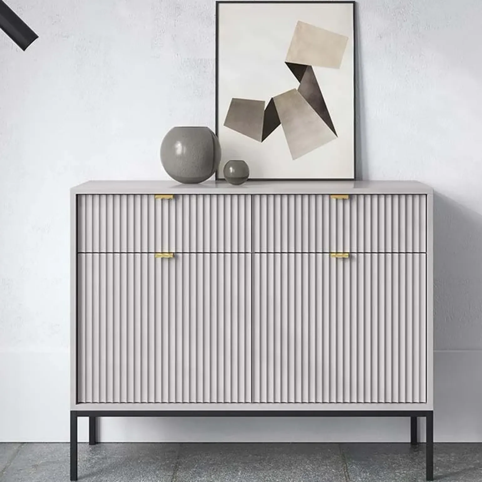 Madia 104x83h cm 2 ante 2 cassetti moderna grigio Alisa