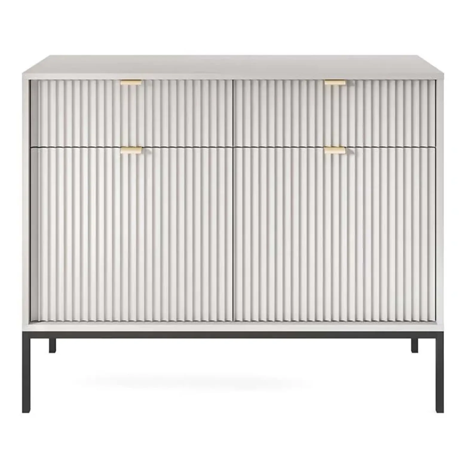 Madia 104x83h cm 2 ante 2 cassetti moderna grigio Alisa