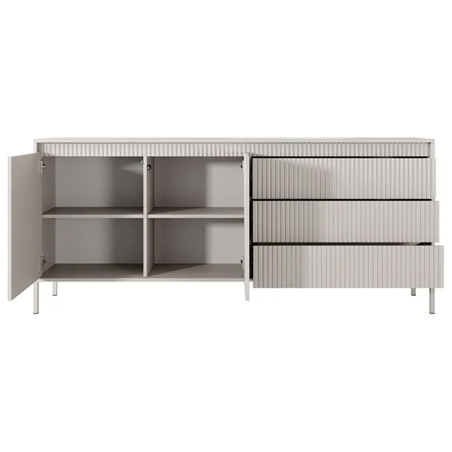 Madia 187x82h cm 2 ante 3 cassetti beige cannettato Ciar