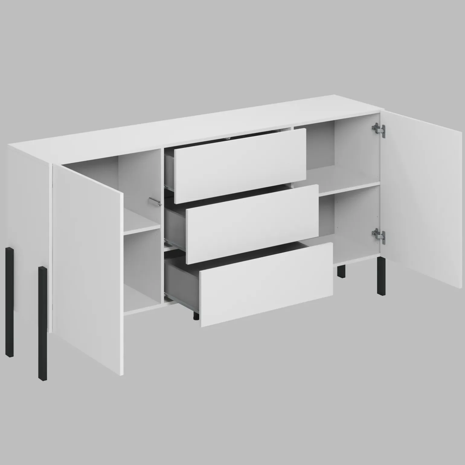 Madia 180x90h cm 2 ante 3 cassetti moderna bianco Simple