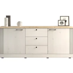 Madia 211x88h cm 2 ante 3 cassetti rovere bianco frassinato Armonia