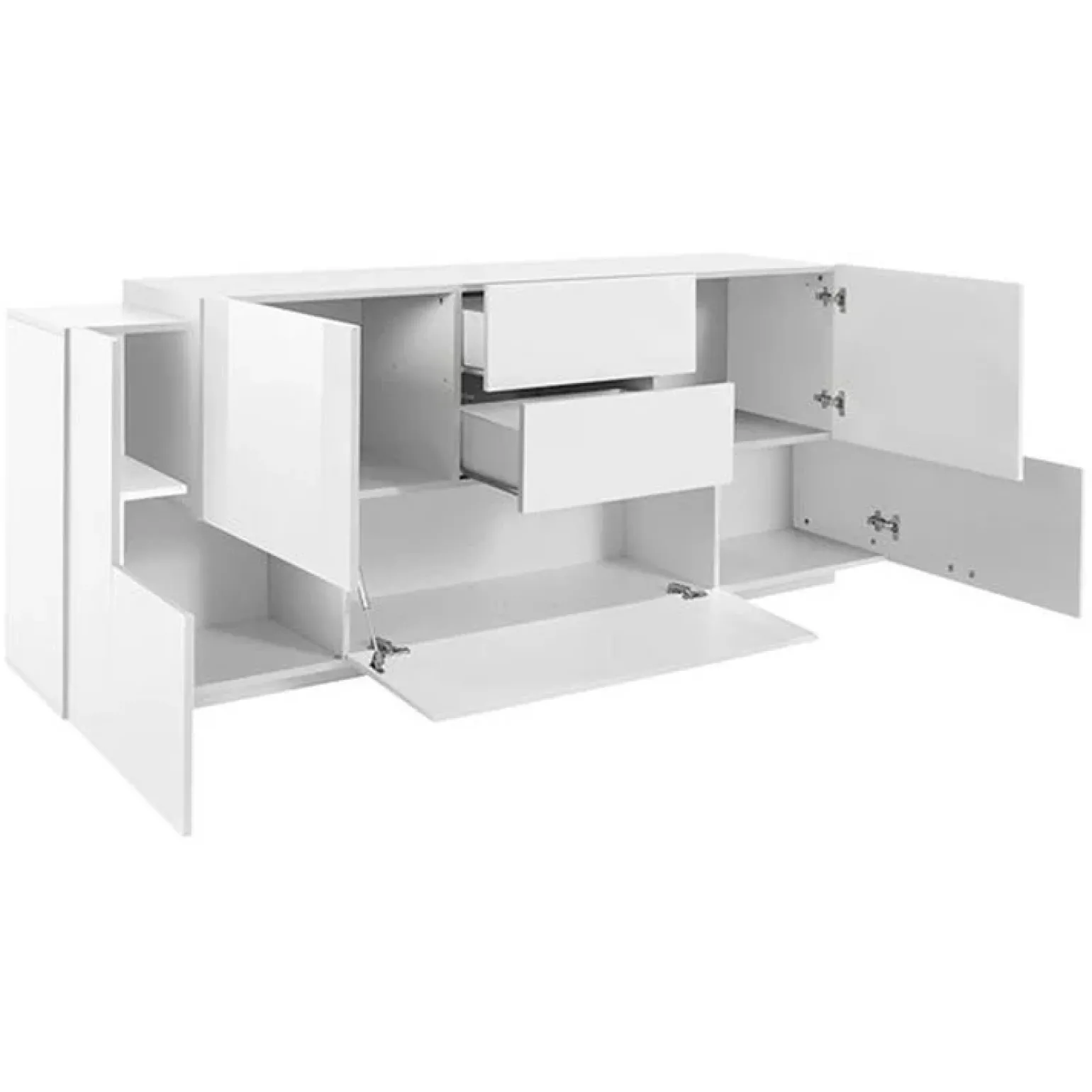 Madia 220x86h cm 2 ante bianco laccato Alabastro