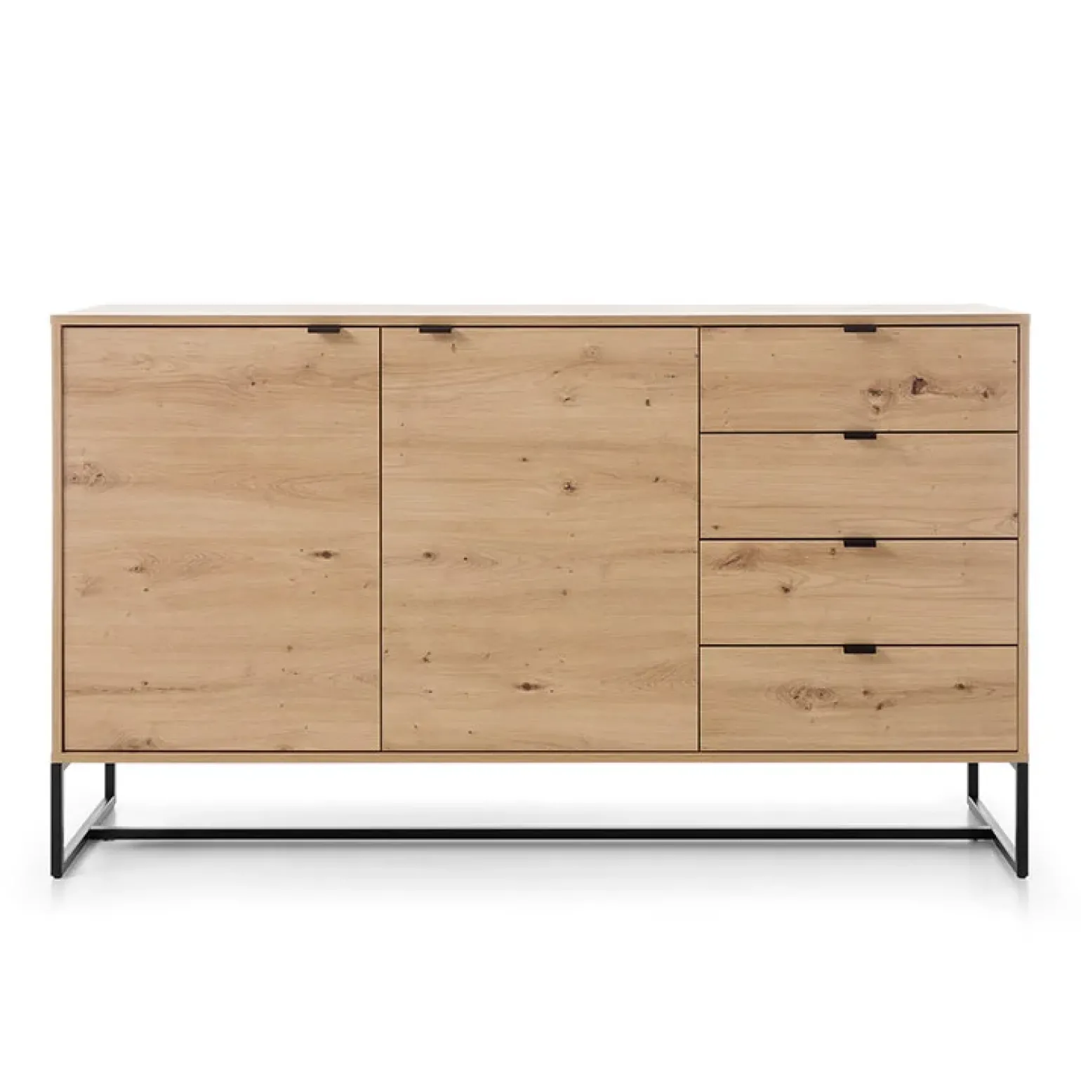 Madia 153x89h cm 2 ante con cassetti moderna soggiorno noce Erin