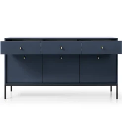 Madia 154x83h cm 3 ante con cassetti moderna blu notte Glory