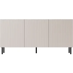 Madia 156x76h cm 3 ante con frontali cannettati beige Ziggy