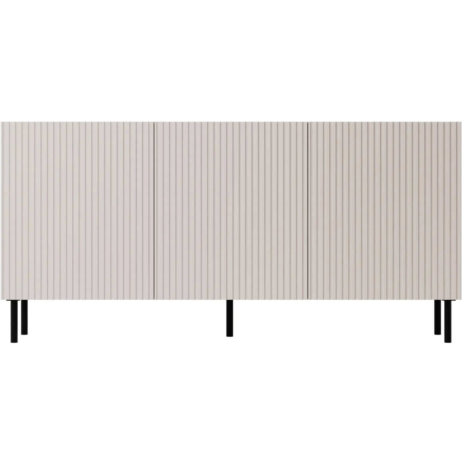 Madia 156x76h cm 3 ante con frontali cannettati beige Ziggy