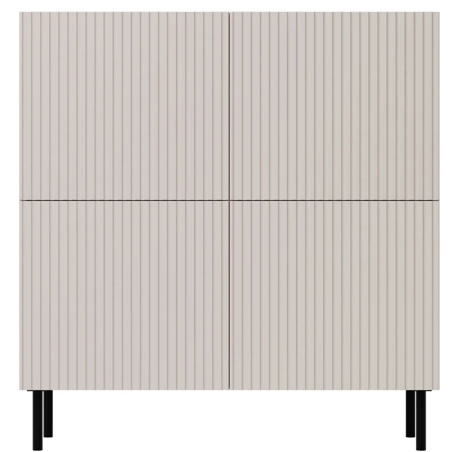 Madia 101x106h cm 4 ante con frontali cannettati beige Ziggy
