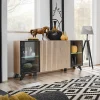 Madia 160x82h cm 4 ante con stampa nera soggiorno noce Mendes