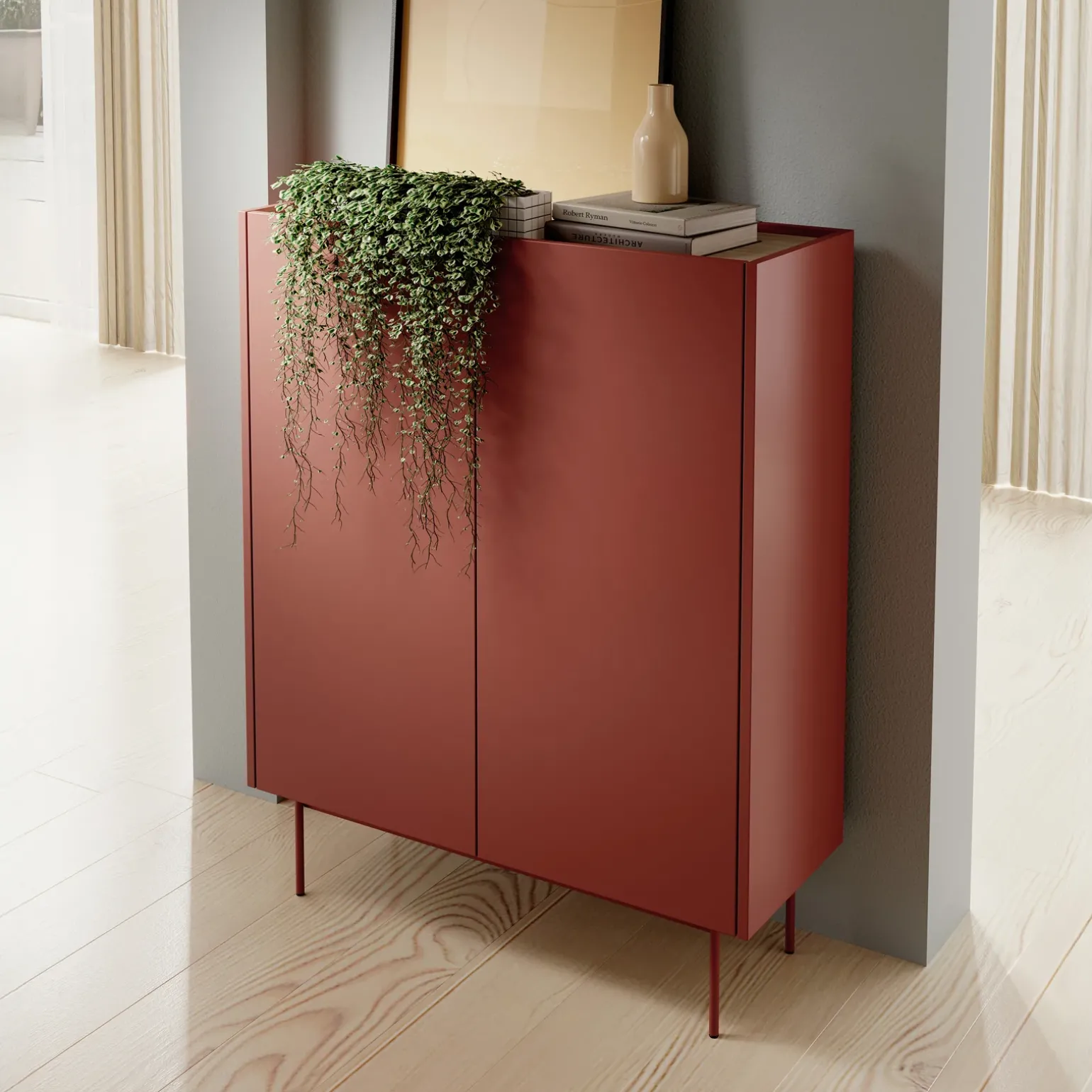 Madia 97x122h cm 2 ante design moderno rosso Passion