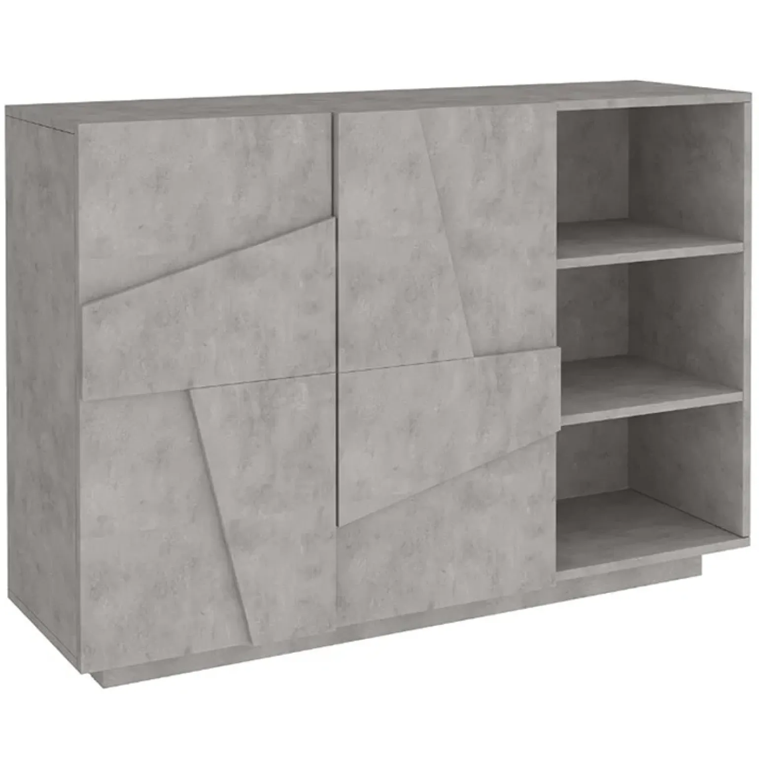 Madia 120x86h cm 2 ante e vani a giorno moderna grigio cemento Zenzero