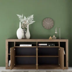 Madia 210x102h cm 4 ante moderna rovere scuro Trilogy