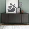 Madia 206x86h cm 4 ante moderna nero frassinato Absolut