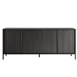 Madia 206x86h cm 4 ante moderna nero frassinato Absolut