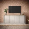 Madia 211x88h cm 4 ante moderna soggiorno rovere bianco frassinato Doria