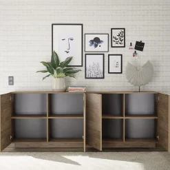 Madia 241x90h cm 4 ante moderna rovere Alvarez