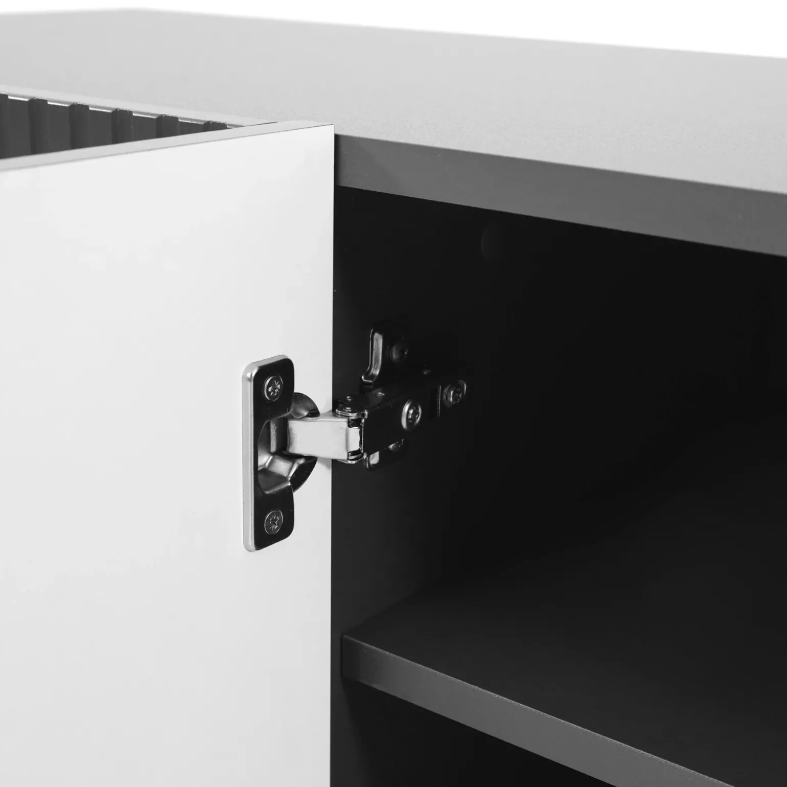 Madia 151x83h cm 3 ante moderna industrial cannettato antracite Essence