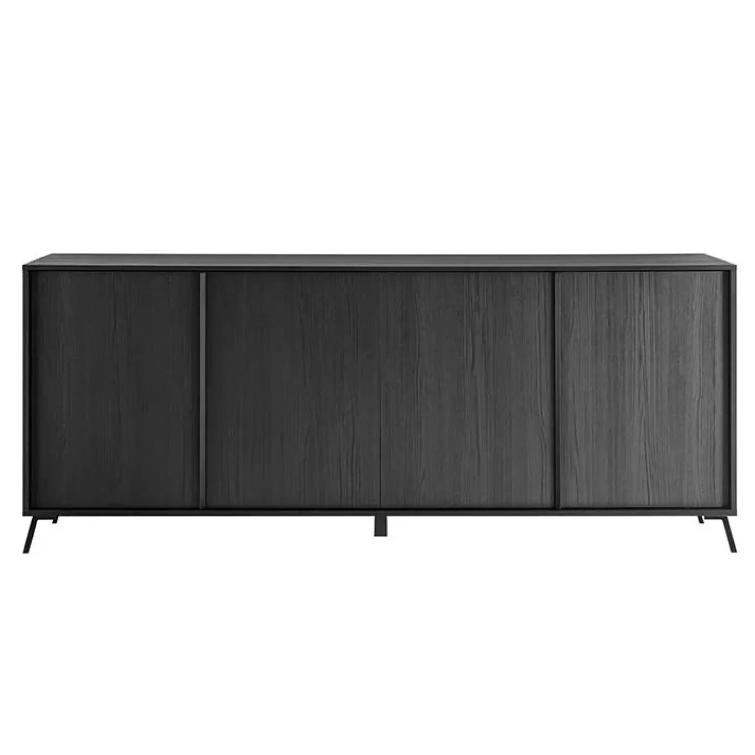 Madia 205x84h cm 4 ante moderna soggiorno nero frassinato Tosca
