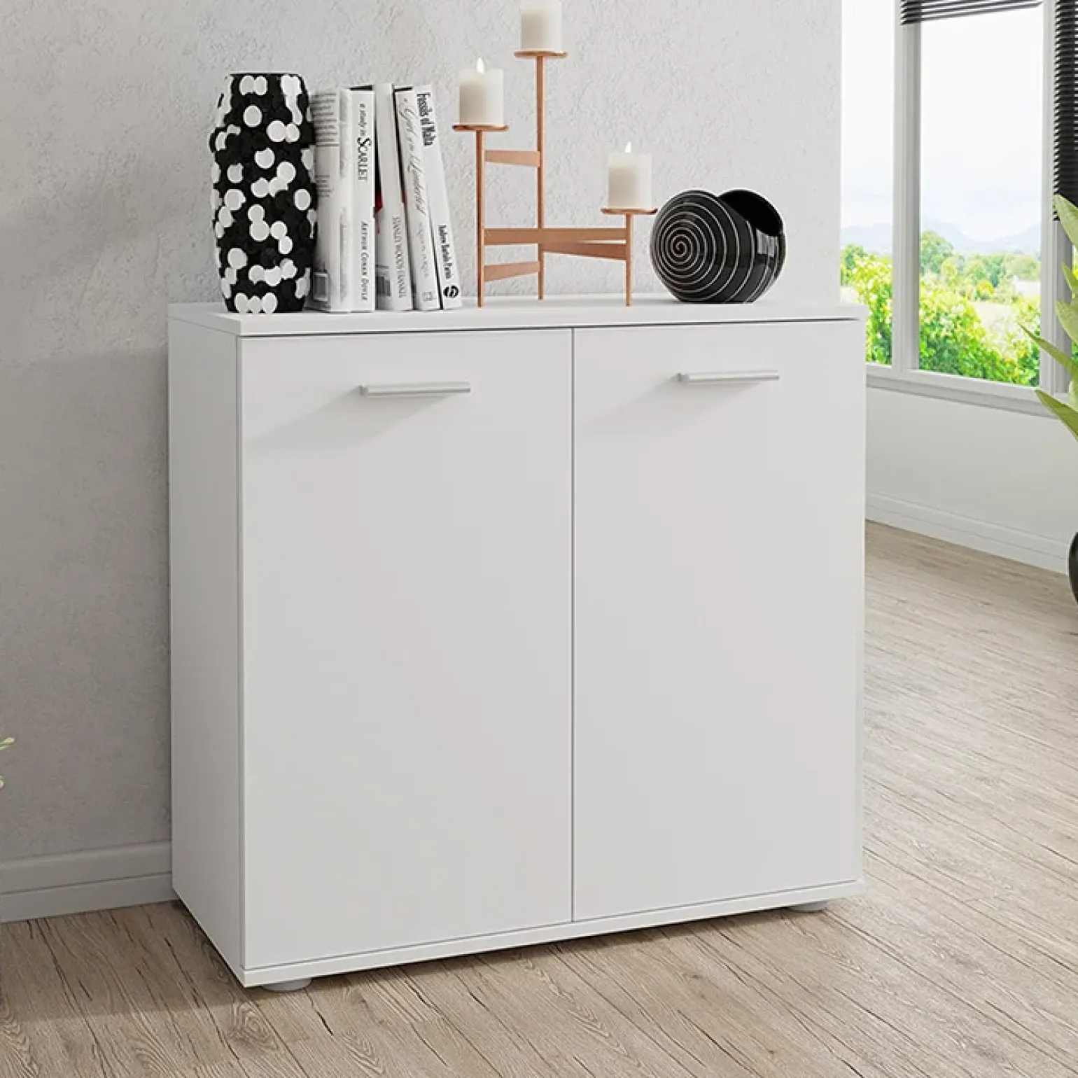 Madia 71x76h cm 2 ante moderna bianco Ely