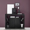 Madia 134x102h cm 2 ante moderna nero frassinato Trilogy