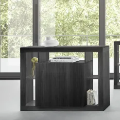 Madia 134x102h cm 2 ante moderna nero frassinato Trilogy