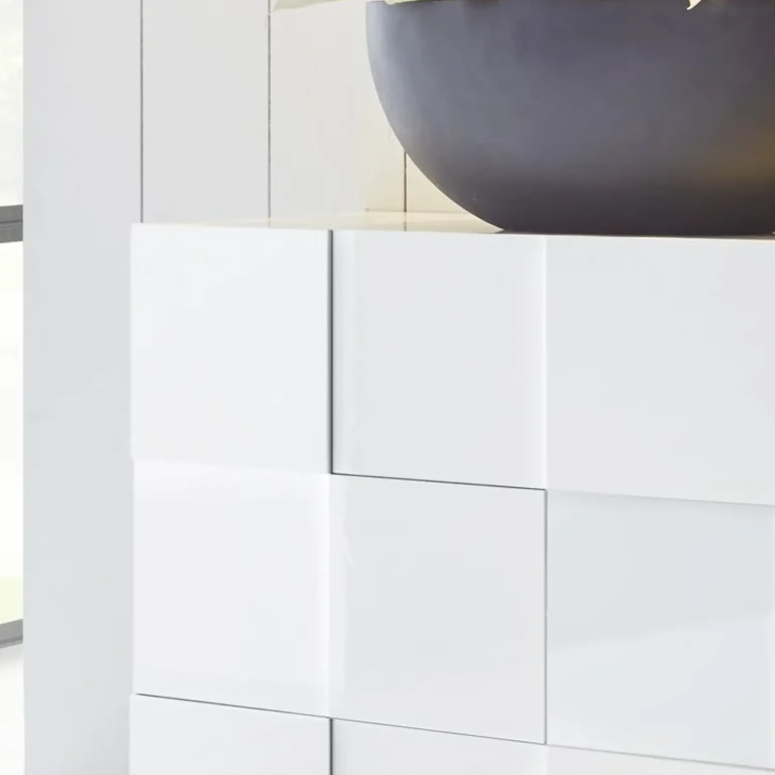 Madia 181x84h cm 3 ante moderna bianco laccato lucido Obsession