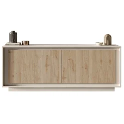 Madia 207x80h cm 4 ante moderna beige rovere chiaro Deluxe
