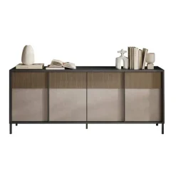 Madia 206x86h cm 4 ante moderna antracite tortora Every