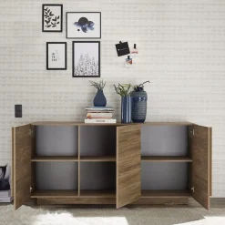 Madia 182x90h cm 3 ante moderna rovere Alvarez