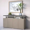 Madia 153x84h cm 4 ante moderna beige grigio Matt