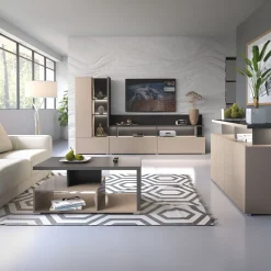 Madia 153x84h cm 4 ante moderna beige grigio Matt