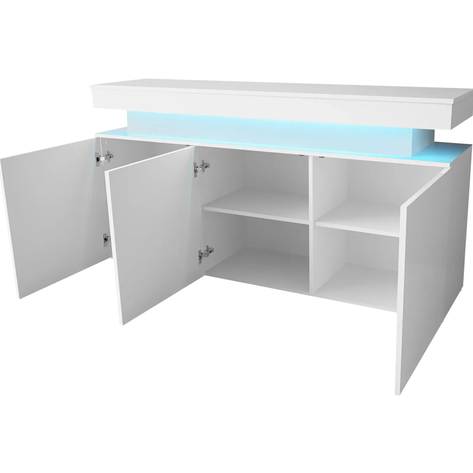Madia 160x83h cm 3 ante moderna con led bianco Lumus