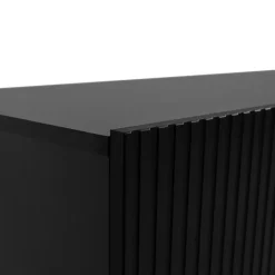 Madia 201x83h cm 4 ante moderna cannettato nero Essence